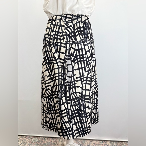COS Black and white graphic print faux wrap midi skirt size 4 - Picture 7 of 16